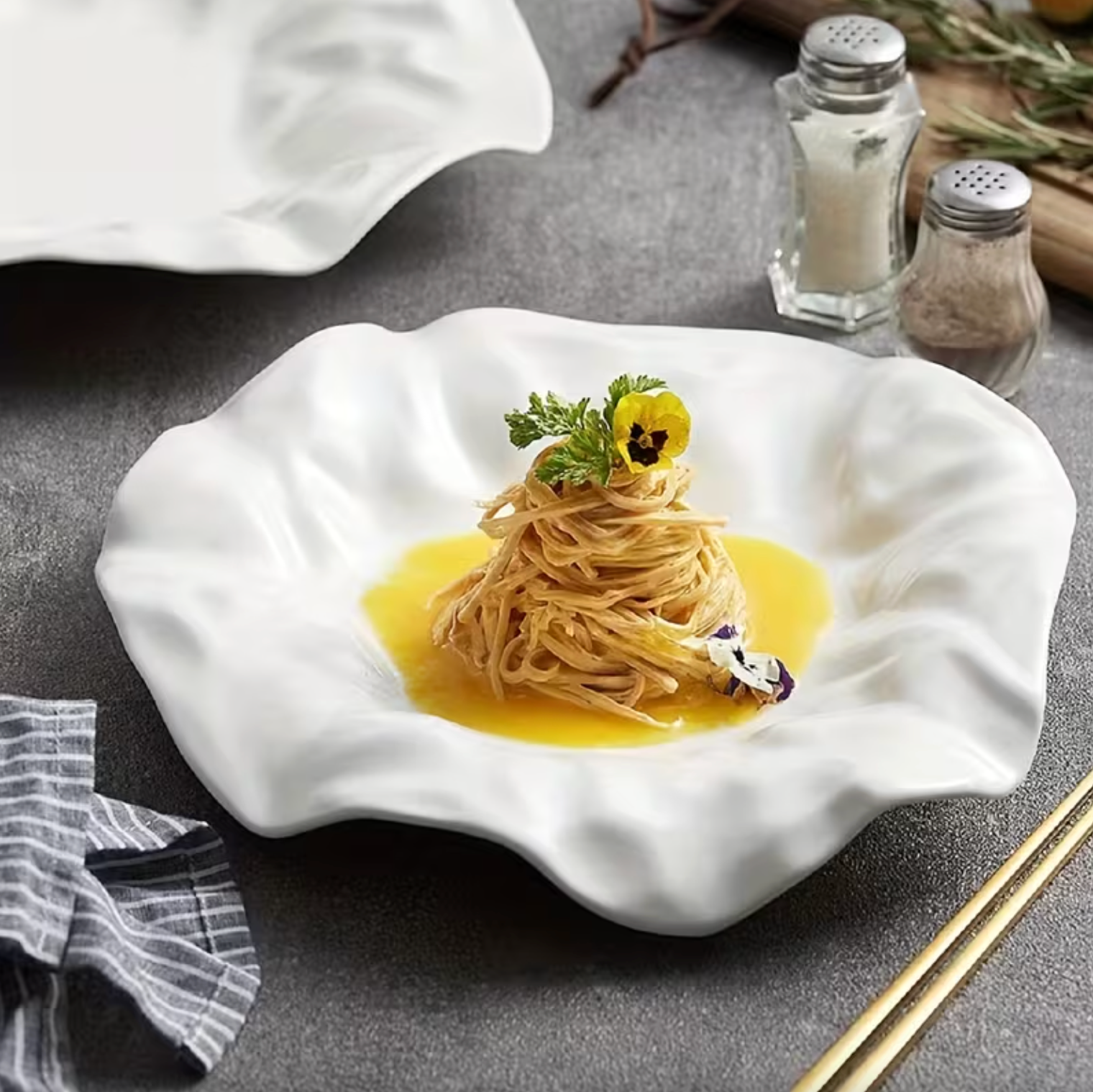 Sculptural Folded Ceramic Plate, 8 in or 11 in, view 9