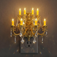 Plug In Crystal Chandelier Night Light with Sensor