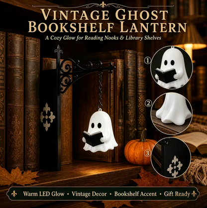 Vintage Bookshelf Lantern Lamp with Warm LED, view 5
