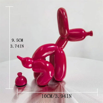 Squatting Balloon Dog Resin Figurine, Eight Colors, view 14