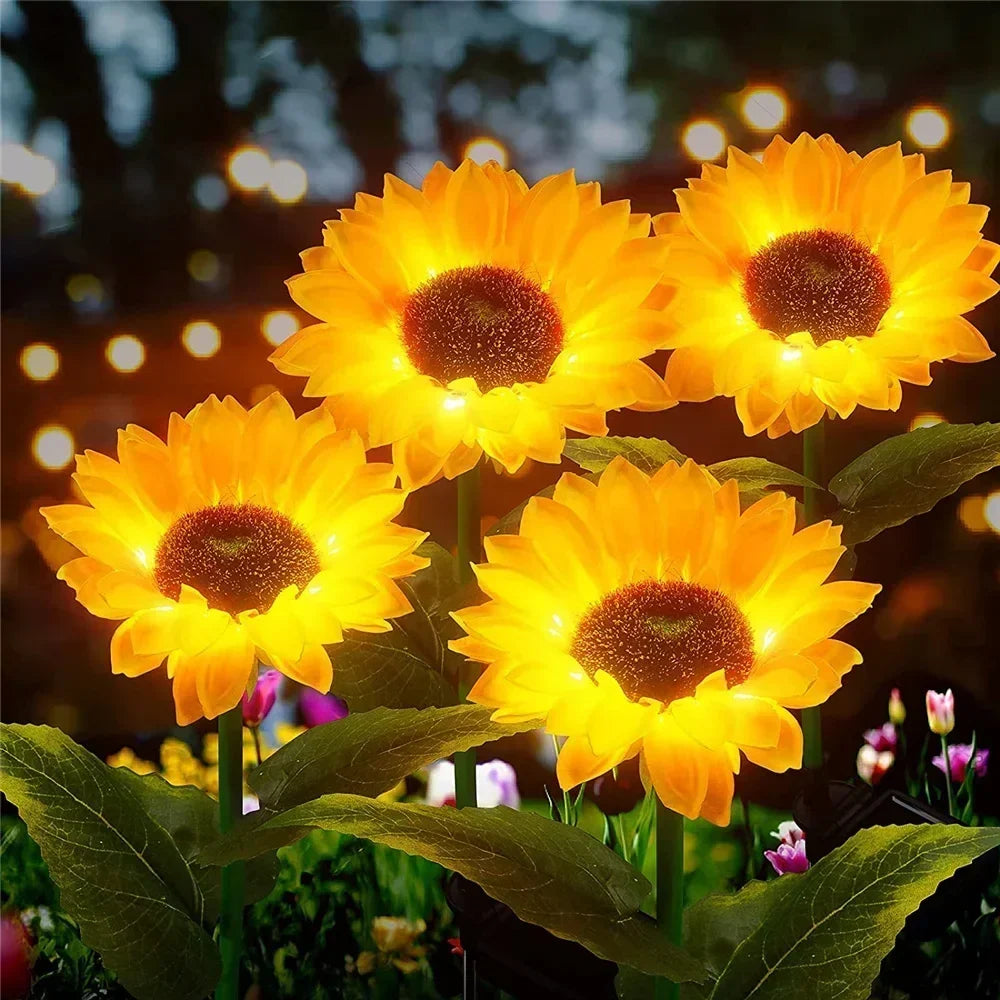 Solar Sunflower Garden Stake Lights, Set of 2, view 8