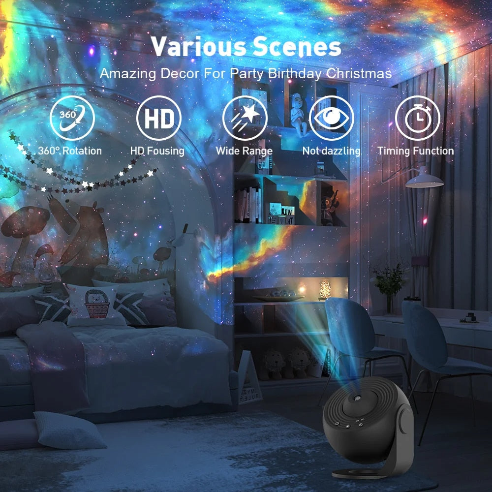 Star Projector Night Light with 12 Galaxy Film Discs, view 11