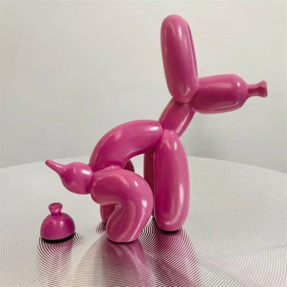 Squatting Balloon Dog Resin Figurine, Eight Colors, view 5