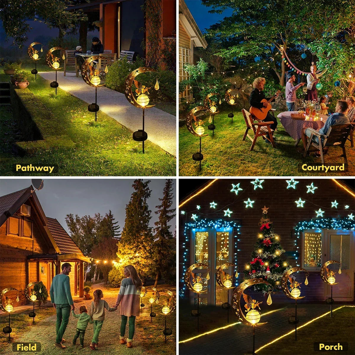 Solar Fairy on a Crescent Moon Garden Stake Light, view 6