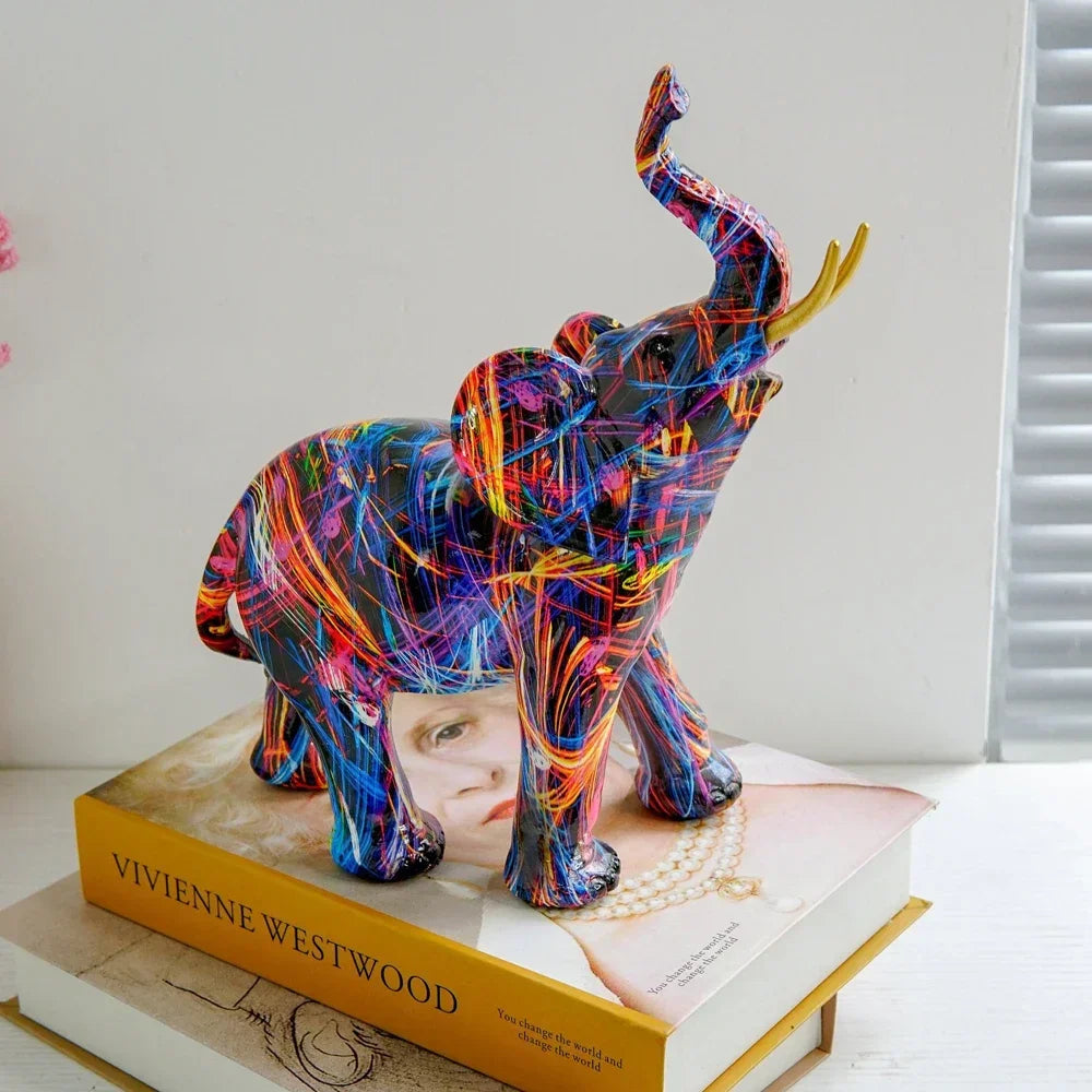 Graffiti Painted Elephant Sculpture, Two Sizes