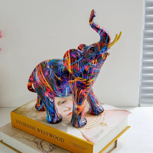 Graffiti Painted Elephant Sculpture, Two Sizes
