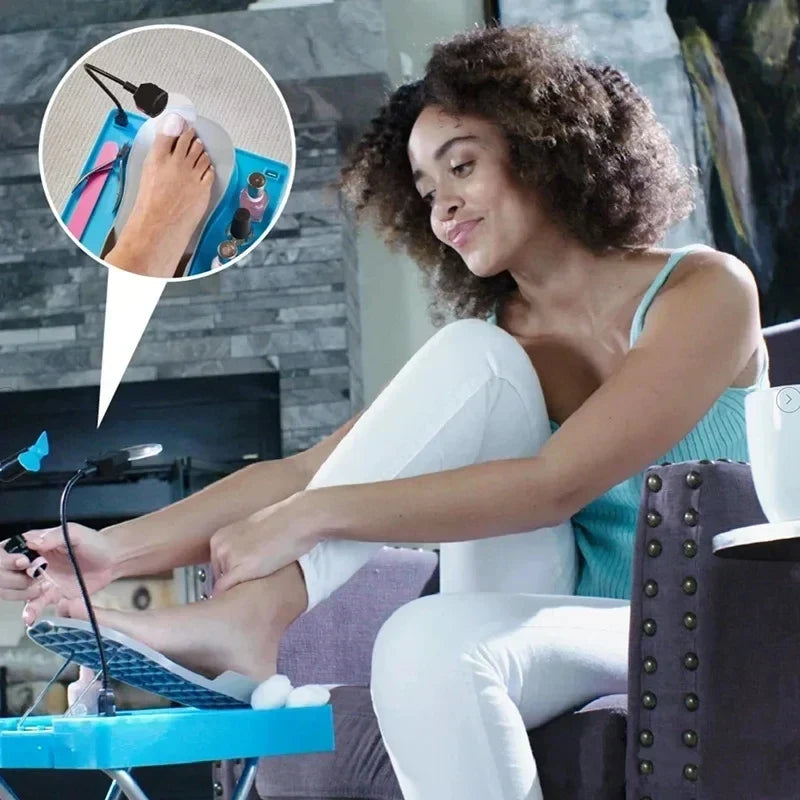 Adjustable Folding Pedicure Footrest with Fan