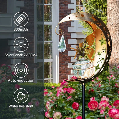 Solar Fairy on a Crescent Moon Garden Stake Light, view 12