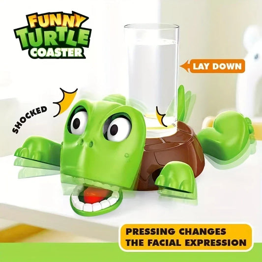Turtle Coaster with a Face That Changes Under a Cup, view 2
