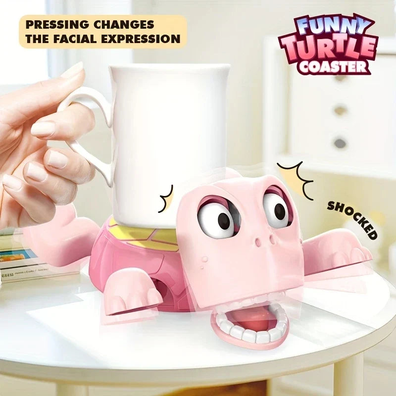 Turtle Coaster with a Face That Changes Under a Cup, view 7