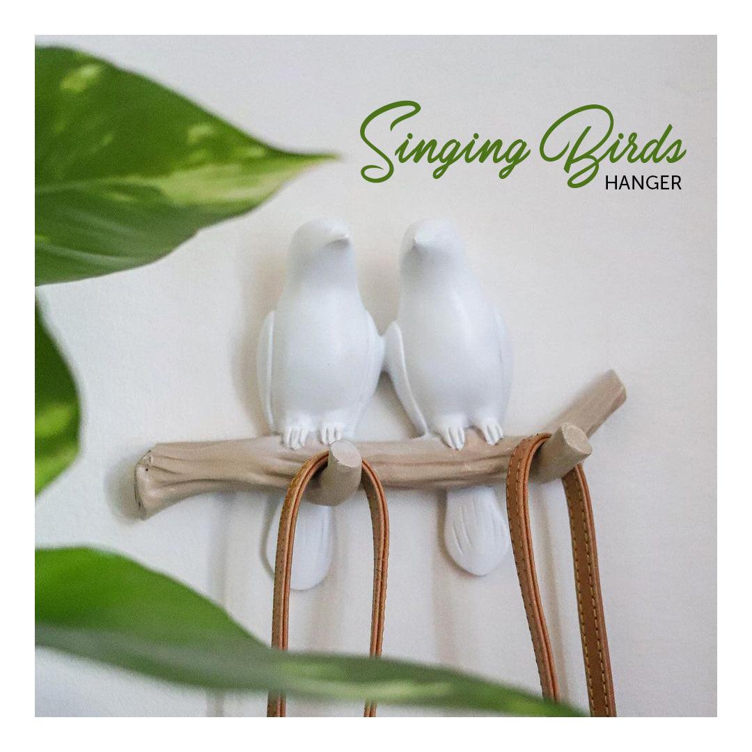 Perched Birds Wall Hook Rack in Cast Resin, view 2