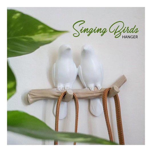 Perched Birds Wall Hook Rack in Cast Resin, view 2