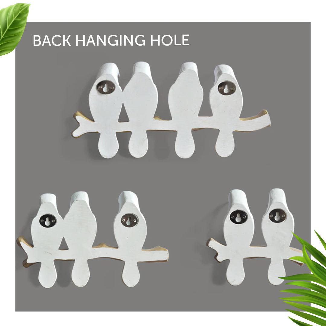 Perched Birds Wall Hook Rack in Cast Resin, view 9