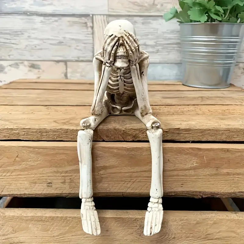 See Hear Speak No Evil Resin Skeleton Set of 3, view 6