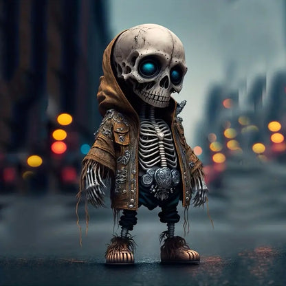 Resin Skeleton Figurine in a Hoodie, 5.5 in Tall, view 4