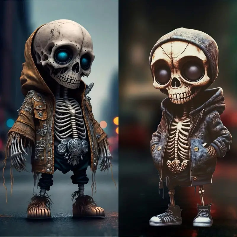 Resin Skeleton Figurine in a Hoodie, 5.5 in Tall, view 5