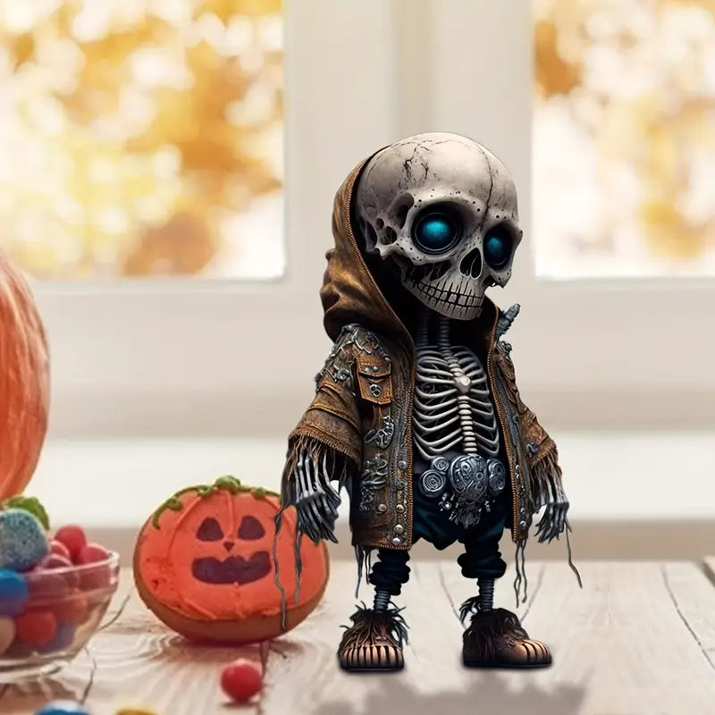 Resin Skeleton Figurine in a Hoodie, 5.5 in Tall, view 6