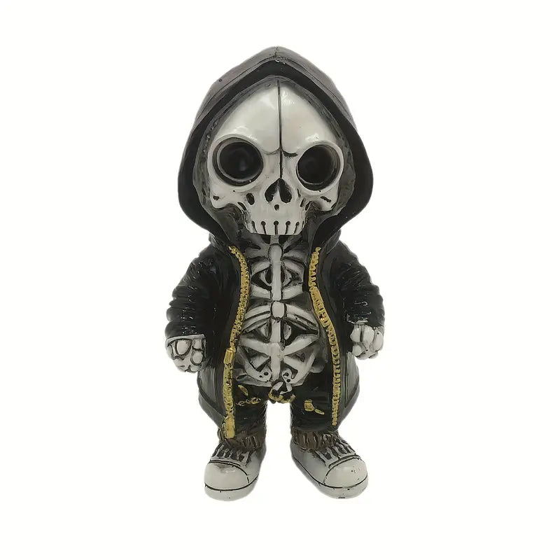 Resin Skeleton Figurine in a Hoodie, 5.5 in Tall, view 7