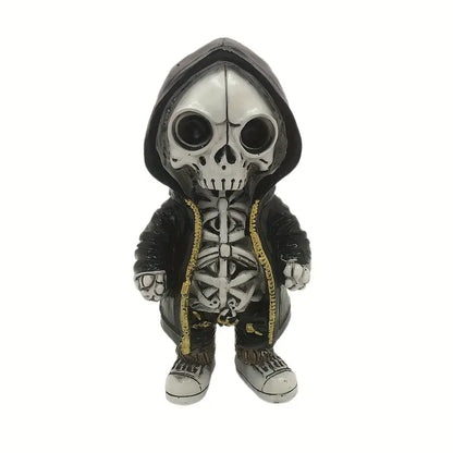 Resin Skeleton Figurine in a Hoodie, 5.5 in Tall, view 7