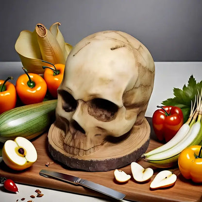 Skull Knife Block for Seven Knives, Hand Painted, view 11