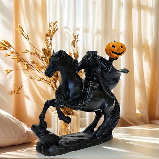 Headless Horseman Figurine with Pumpkin Head
