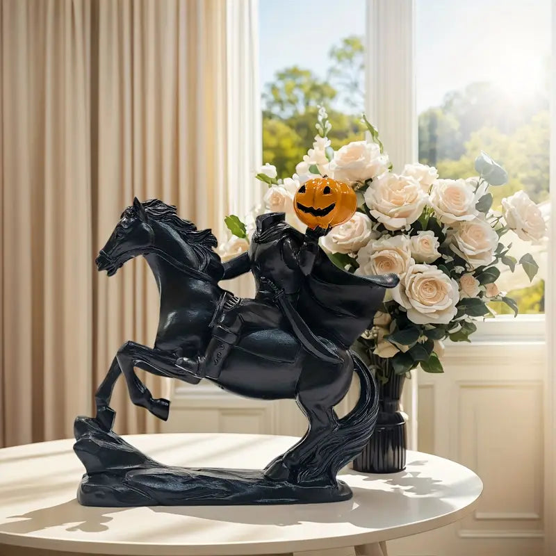 Headless Horseman Figurine with Pumpkin Head, view 2