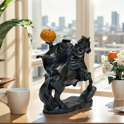 Headless Horseman Figurine with Pumpkin Head, view 3