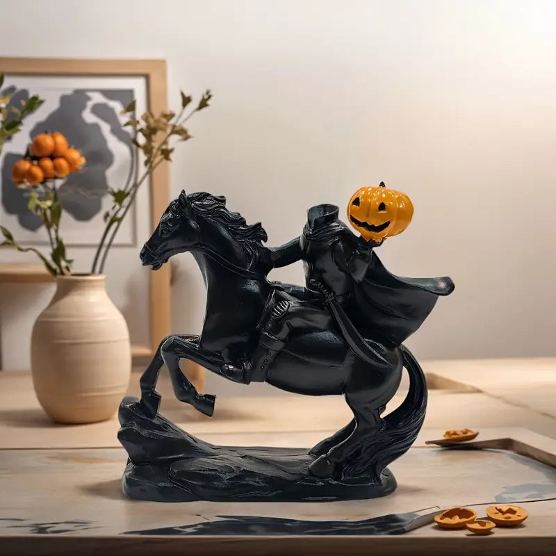 Headless Horseman Figurine with Pumpkin Head, view 6