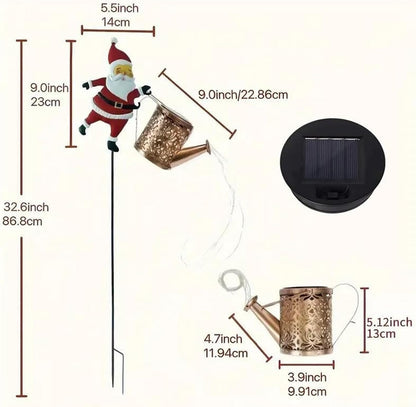 Solar Santa Watering Can Light with Cascading LEDs, view 13