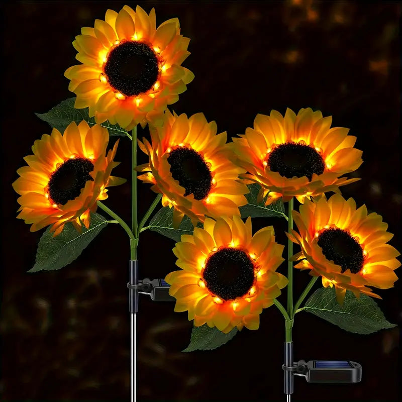 Solar Sunflower Garden Stake Lights, Set of 2, view 2