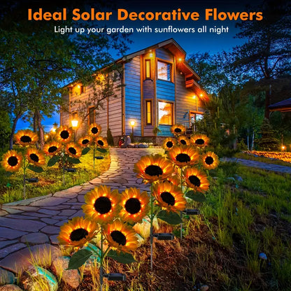 Solar Sunflower Garden Stake Lights, Set of 2, view 3