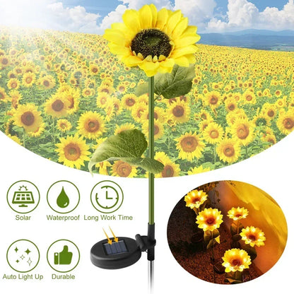 Solar Sunflower Garden Stake Lights, Set of 2, view 17