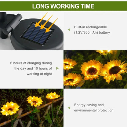 Solar Sunflower Garden Stake Lights, Set of 2, view 11