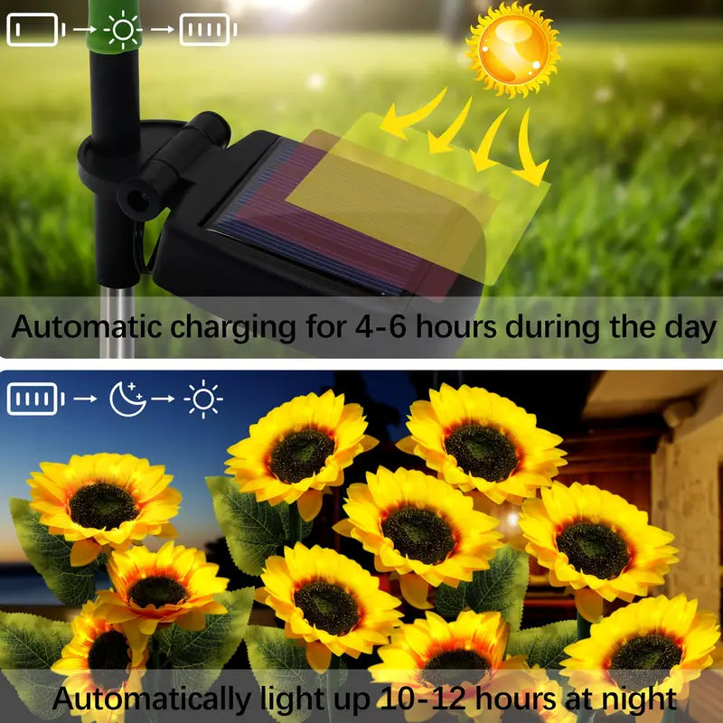 Solar Sunflower Garden Stake Lights, Set of 2, view 13