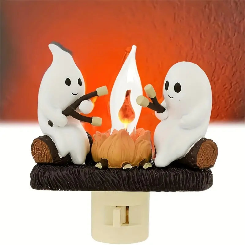 Ghost Campfire Plug In Night Light with Flame Bulb