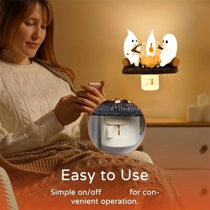 Ghost Campfire Plug In Night Light with Flame Bulb, view 9