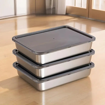 3 Piece Stainless Steel Food Storage Container Set, view 11