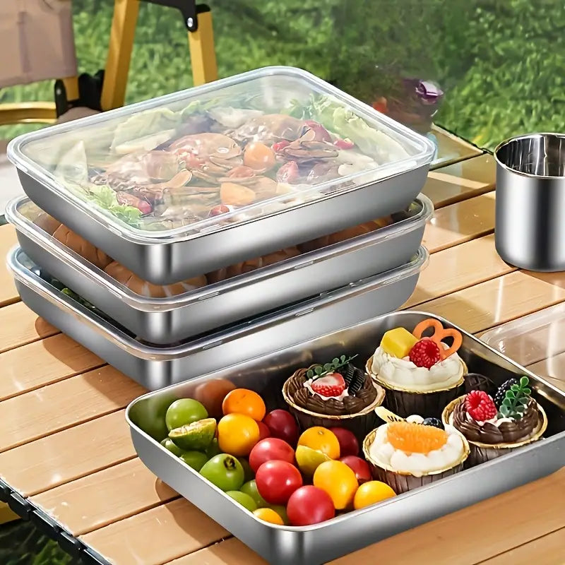 3 Piece Stainless Steel Food Storage Container Set, view 7