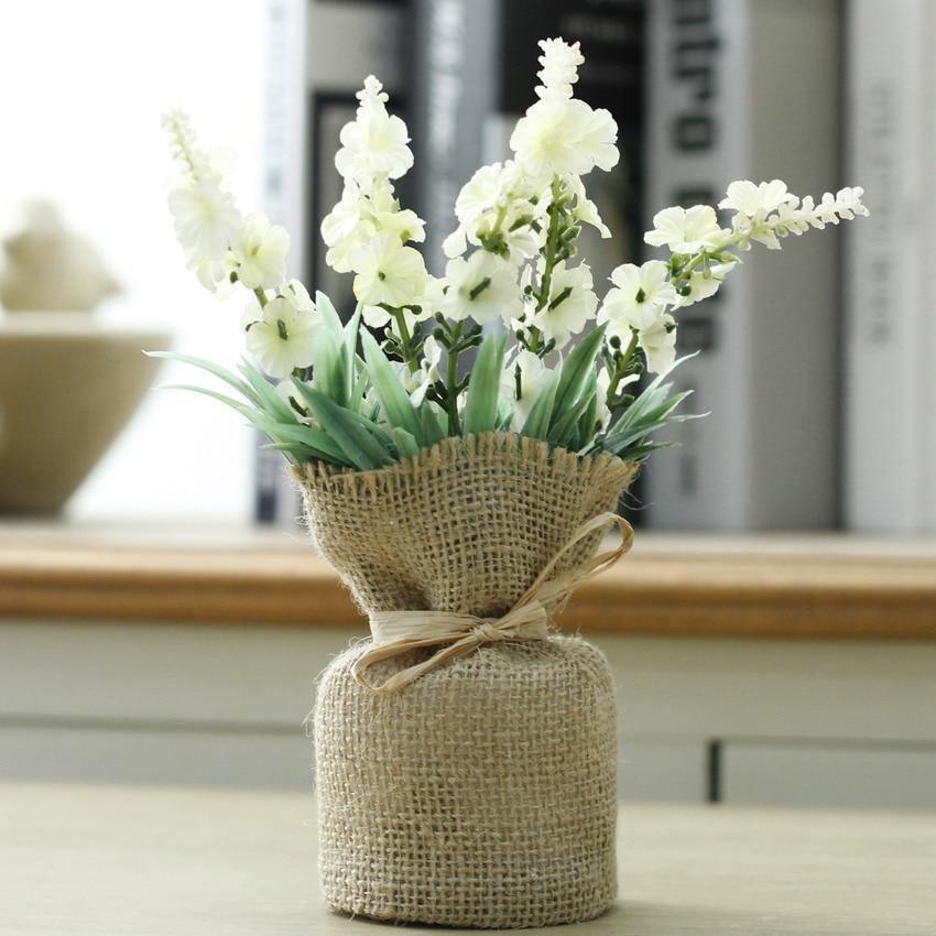 Magnetic Faux Plants in Burlap Sacks, Set of 4, view 7