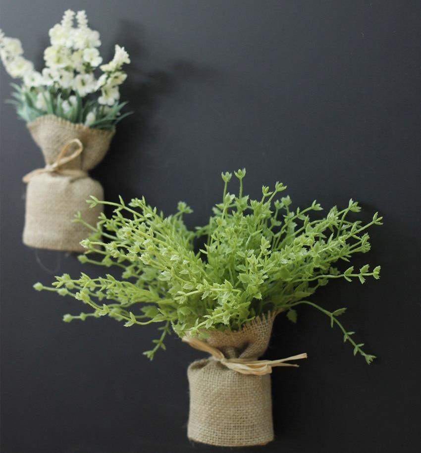 Magnetic Faux Plants in Burlap Sacks, Set of 4, view 13