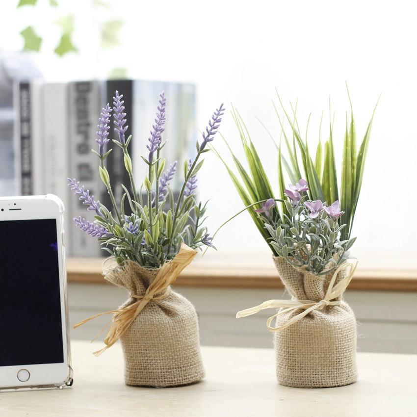 Magnetic Faux Plants in Burlap Sacks, Set of 4, view 15