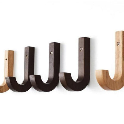 Birch Wood J Hook Wall Hooks, Single or Pair, view 3