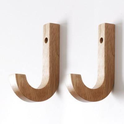 Birch Wood J Hook Wall Hooks, Single or Pair, view 14