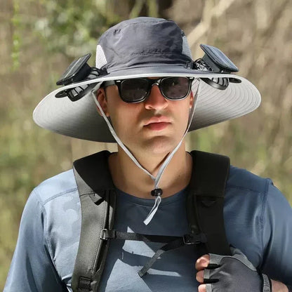 Solar Fan Sun Hat with Wide Brim, One Size, view 14