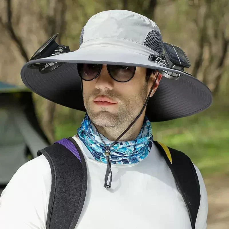 Solar Fan Sun Hat with Wide Brim, One Size, view 11
