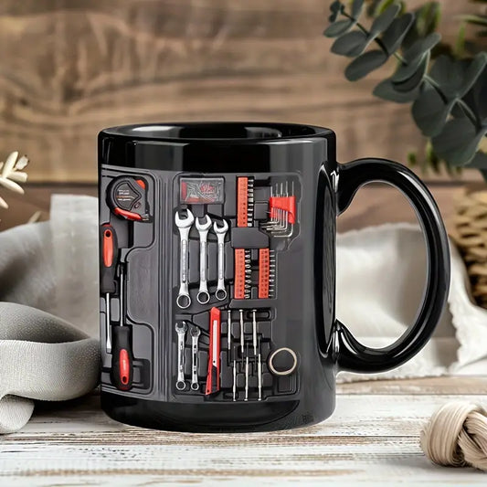 Mechanic Coffee Mug, Engine Block or Toolbox Design, view 2