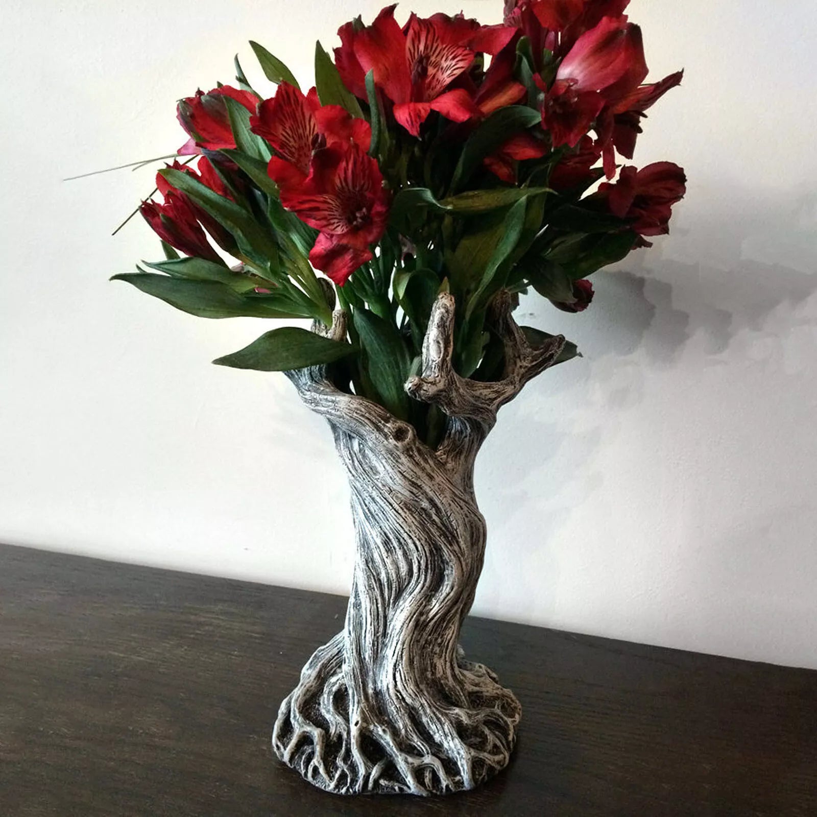 Twisted Tree Trunk Resin Vase, 7.87 in Tall