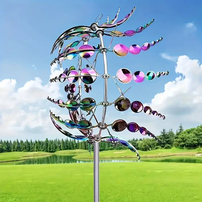Metal Garden Wind Spinner in Silver or Multicolor
