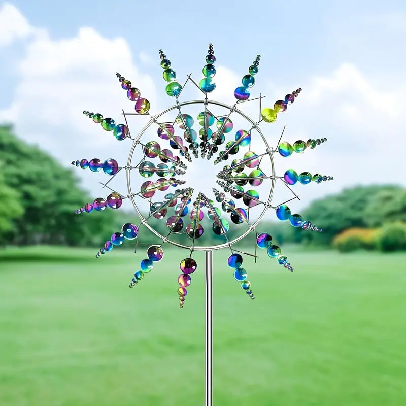 Metal Garden Wind Spinner in Silver or Multicolor, view 10