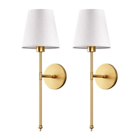 Wireless Wall Sconces, Set of 2, Three Finishes